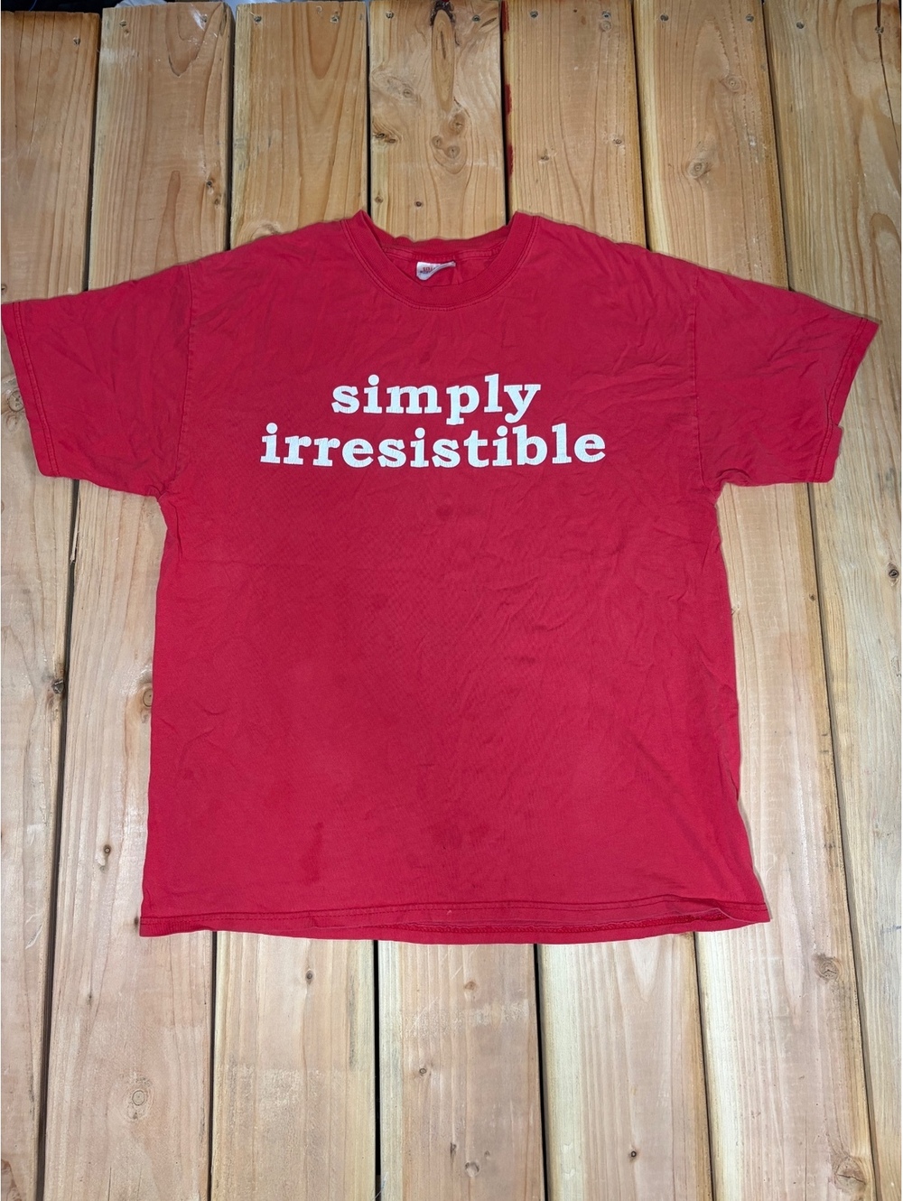 Hanes Heavyweight Red 'Simply Irresistible' Graphic T-Shirt,
